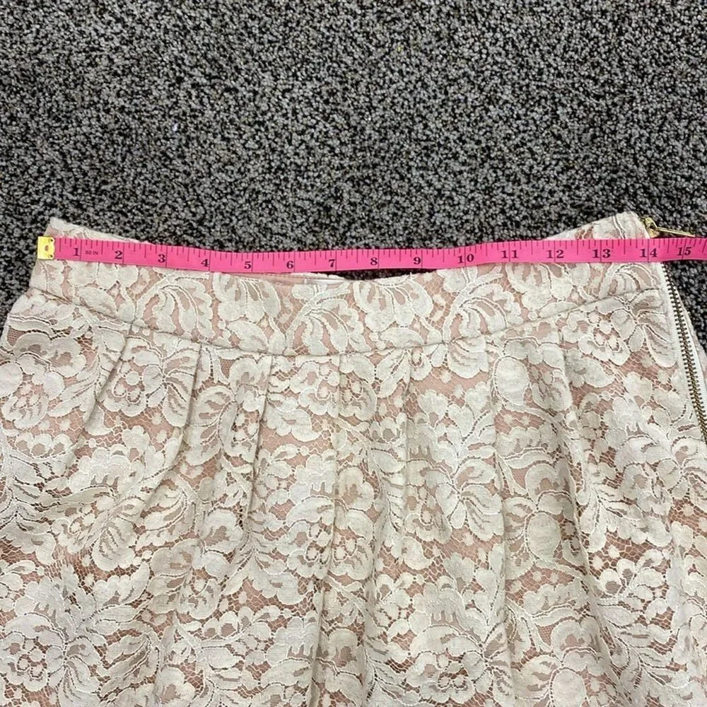 ANTHROPOLOGIE 6 Ivory Lace Pleated High Waisted Shorts Culotte Ballet Fairycore - Picture 13 of 16